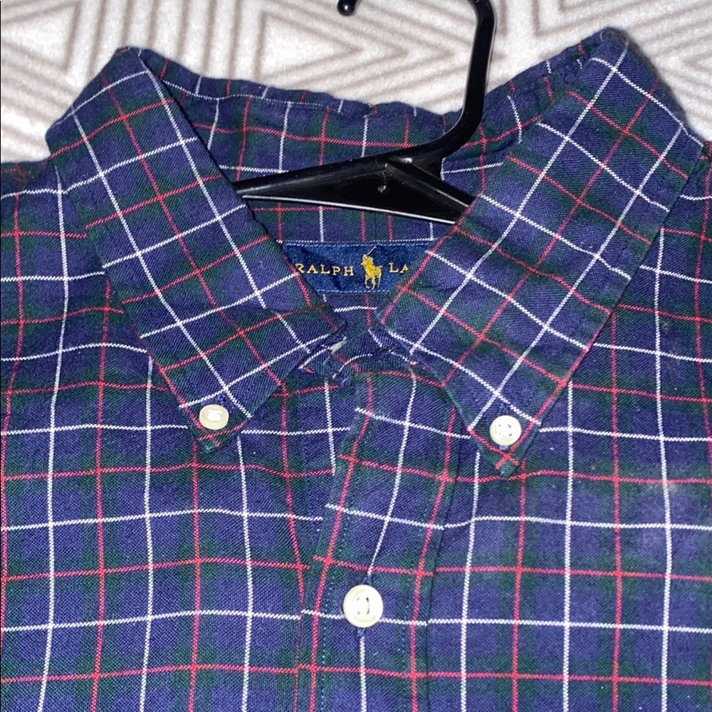 Polo Ralph Lauren Navy Checkered Button-Down Shirt‎ - Picture 4 of 8